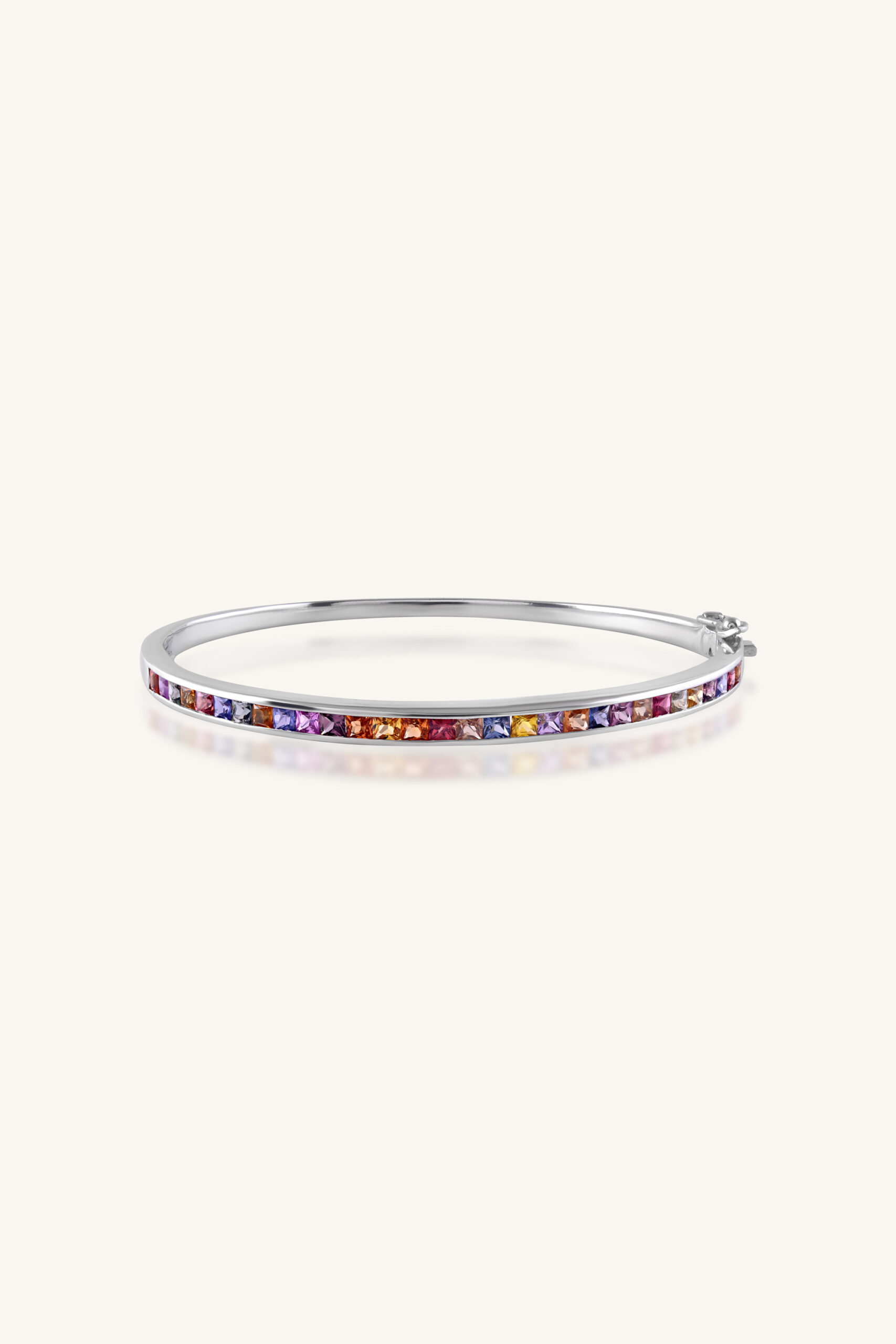 KLSB-20395_1 Multi Sapphire Bangle in 92.5 Sterling Silver KLSB-20395 - Image 1