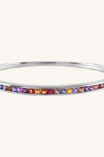 Multi Sapphire Bangle in 92.5 Sterling Silver KLSB-20395 - Image 4
