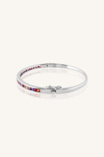 Multi Sapphire Bangle in 92.5 Sterling Silver KLSB-20395 - Image 2