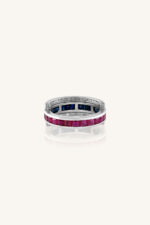 Diamond and Ruby Sapphire Ring in 92.5 Sterling Silver KLSR-10282 - Image 3