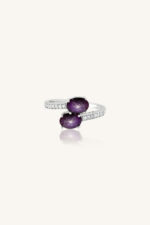 Diamond and Ruby Star Ring in 92.5 Sterling Silver KLSR-10416