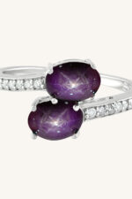 Diamond and Ruby Star Ring in 92.5 Sterling Silver KLSR-10416 - Image 4