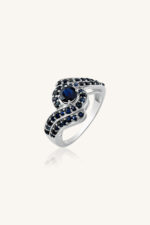 Blue Sapphire Ring in 92.5 Sterling Silver KLSR-10678 - Image 2