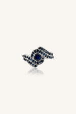 Blue Sapphire Ring in 92.5 Sterling Silver KLSR-10678