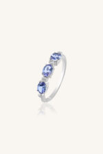 Diamond and Tanzanite Ring in 92.5 Sterling Silver KLSR-11068 - Image 2