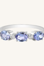 Diamond and Tanzanite Ring in 92.5 Sterling Silver KLSR-11068 - Image 4