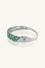 Emerald Bangle in 92.5 Sterling Silver KLSB-20001 - Image 2