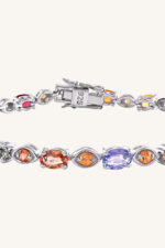 Multi Sapphire Bracelet in 92.5 Sterling Silver KLSB-20132 - Image 4