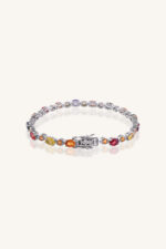 Multi Sapphire Bracelet in 92.5 Sterling Silver KLSB-20132 - Image 2