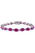 Diamond and Ruby Bracelet in 92.5 Sterling Silver KLSB-20142
