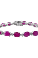 Diamond and Ruby Bracelet in 92.5 Sterling Silver KLSB-20142 - Image 3
