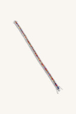 Diamond and Multi Sapphire Bracelet in 92.5 Sterling Silver KLSB-20219 - Image 3