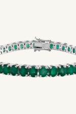 Emerald Bracelet in 92.5 Sterling Silver KLSB-20267 - Image 4