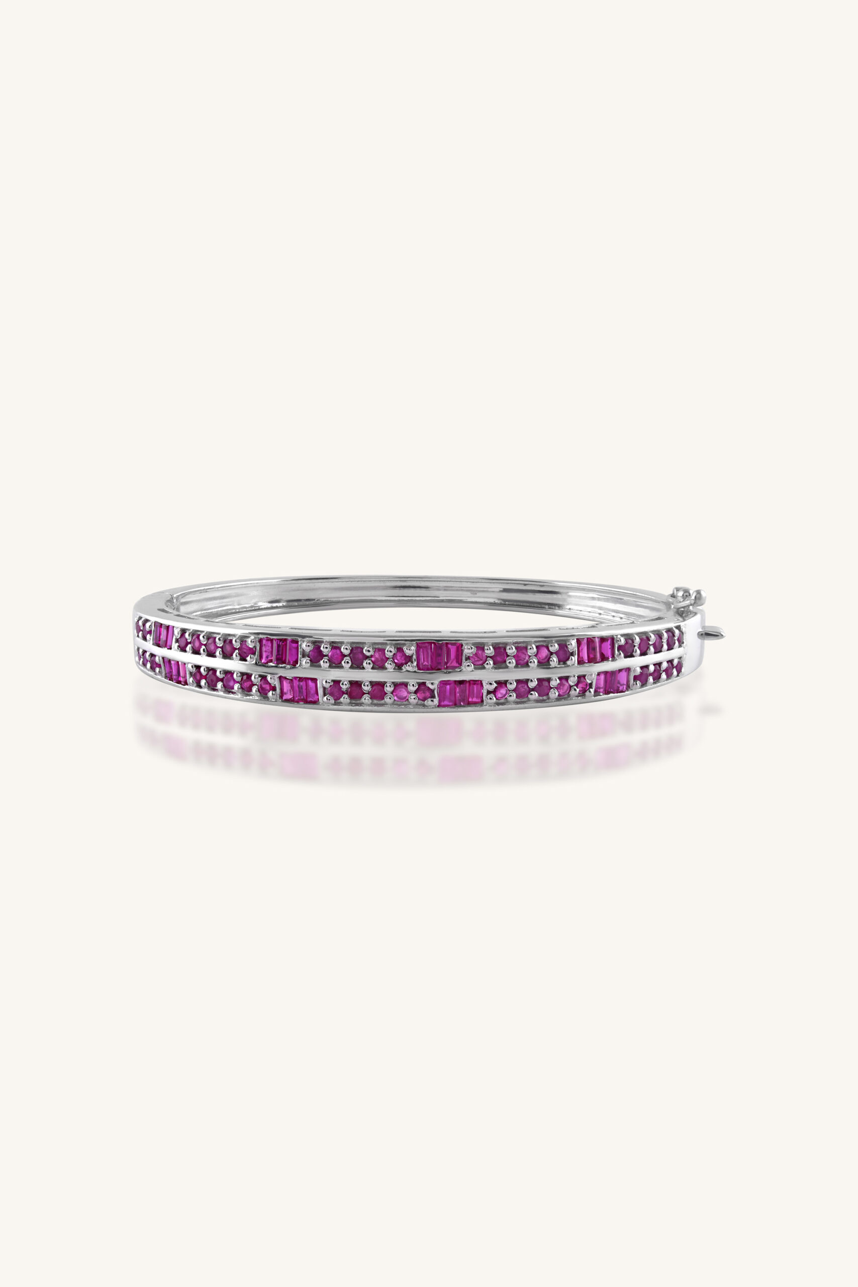 KLSB-20294_1 Ruby Bangle in 92.5 Sterling Silver KLSB-20294 - Image 1