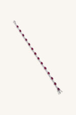 Diamond and Ruby  Bracelet in 92.5 Sterling Silver KLSB-20348 - Image 4