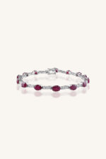 Diamond and Ruby  Bracelet in 92.5 Sterling Silver KLSB-20348