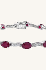 Diamond and Ruby  Bracelet in 92.5 Sterling Silver KLSB-20348 - Image 2