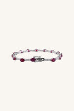 Diamond and Ruby  Bracelet in 92.5 Sterling Silver KLSB-20348 - Image 3
