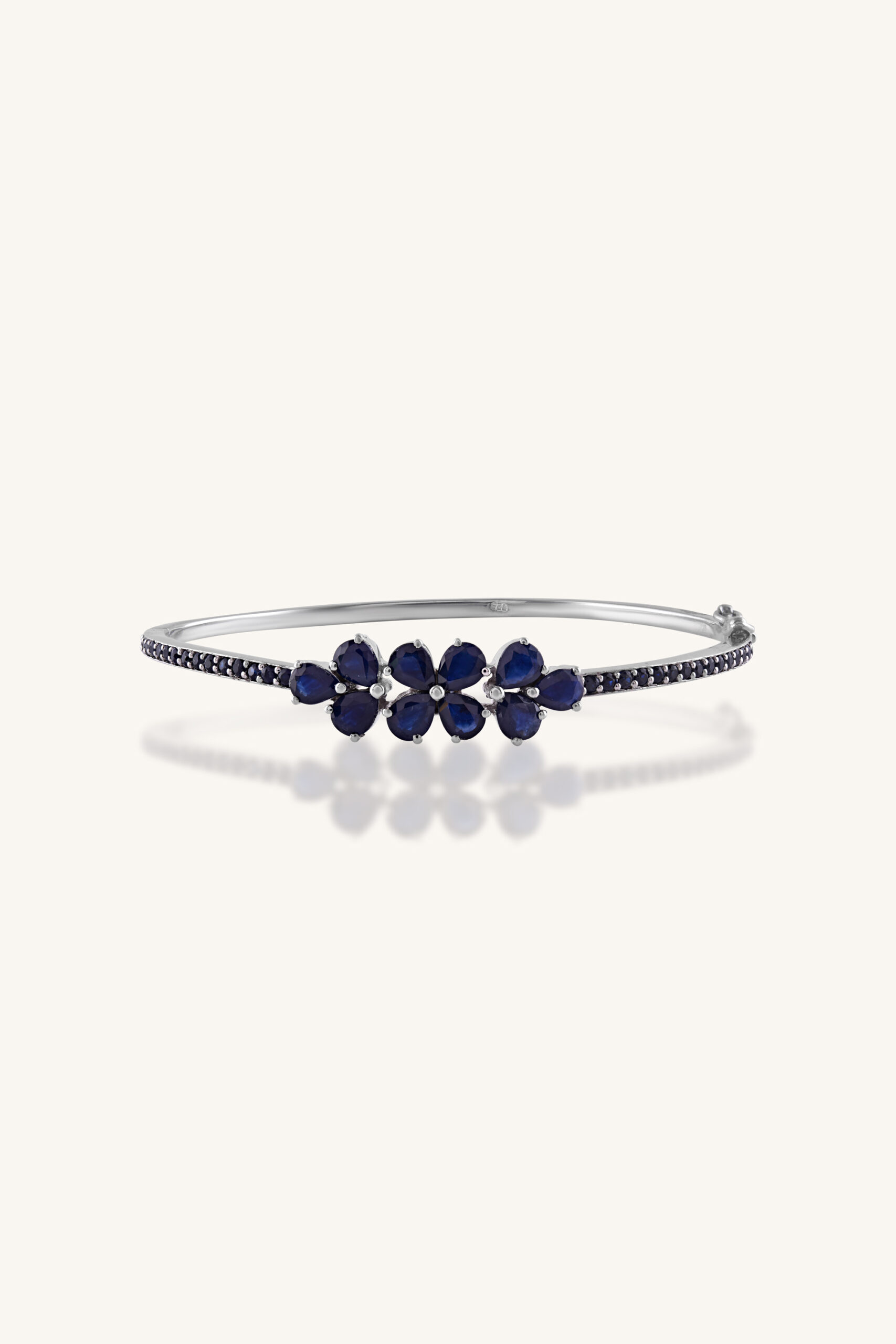 KLSB-20371_1 Blue Sapphire Bangle in 92.5 Sterling Silver KLSB-20371 - Image 1