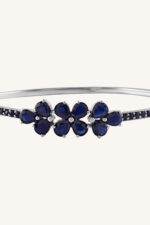 Blue Sapphire Bangle in 92.5 Sterling Silver KLSB-20371 - Image 4