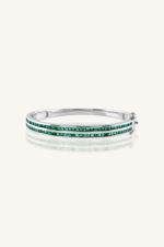 Emerald Bangle in 92.5 Sterling Silver KLSB-20402