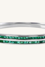 Emerald Bangle in 92.5 Sterling Silver KLSB-20402 - Image 4