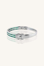 Emerald Bangle in 92.5 Sterling Silver KLSB-20402 - Image 2