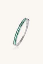 Emerald Bangle in 92.5 Sterling Silver KLSB-20402 - Image 3
