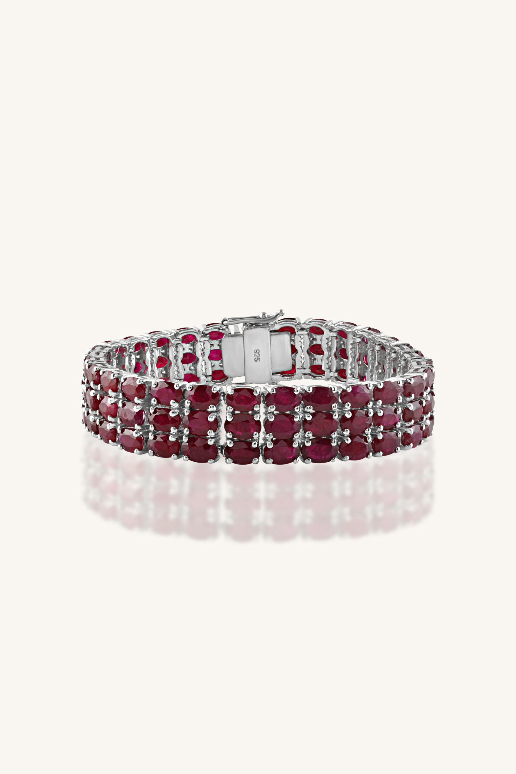 KLSB-20437 Ruby Bracelet in 92.5 Sterling Silver KLSB-20437 - Image 1