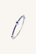 Diamond and Blue Sapphire Bangle in 92.5 Sterling Silver KLSB-20438 - Image 3