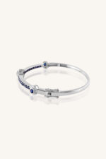 Diamond and Blue Sapphire Bangle in 92.5 Sterling Silver KLSB-20438 - Image 2