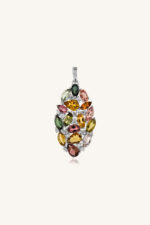 Multi Tourmaline and Cz  Pandent in 92.5 Sterling Silver KLSP-50076