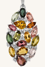 Multi Tourmaline and Cz  Pandent in 92.5 Sterling Silver KLSP-50076 - Image 4