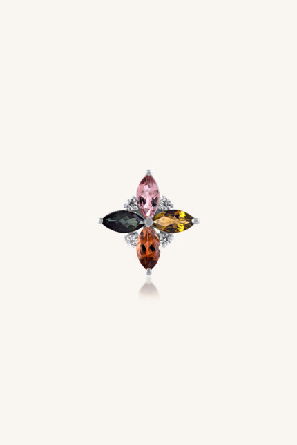 Multi Tourmaline and Cz  Pandent in 92.5 Sterling Silver KLSP-50106