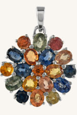 Multi Sapphire Pendant in 92.5 Sterling Silver KLSP-50159 - Image 4