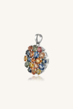 Multi Sapphire Pendant in 92.5 Sterling Silver KLSP-50159 - Image 2