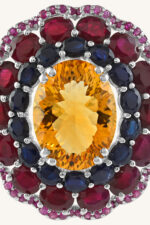 Multi Color Stone and Citrine Pendant in 92.5 Sterling Silver KLSP-50164 - Image 4