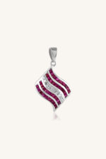 Diamond and Ruby Pandant in 92.5 Sterling Silver KLSP-50284