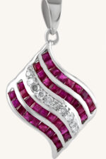 Diamond and Ruby Pandant in 92.5 Sterling Silver KLSP-50284 - Image 4