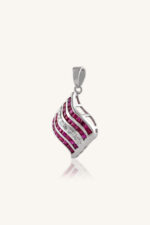 Diamond and Ruby Pandant in 92.5 Sterling Silver KLSP-50284 - Image 2