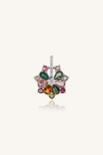 Multi Tourmaline and Cz  Pandent in 92.5 Sterling Silver KLSP-50294