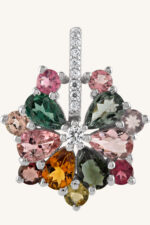 Multi Tourmaline and Cz  Pandent in 92.5 Sterling Silver KLSP-50294 - Image 4