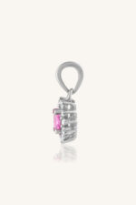 Pink Sapphire and Diamond  Pendant in 92.5 Sterling Silver KLSP-50303 - Image 3