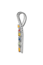 Multi Sapphire and Diamond Pendant in 92.5 Sterling Silver KLSP-50320 - Image 2