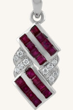 Ruby and Diamond Pandant in 92.5 Sterling Silver KLSP-50395 - Image 4