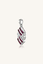 Ruby and Diamond Pandant in 92.5 Sterling Silver KLSP-50395 - Image 3