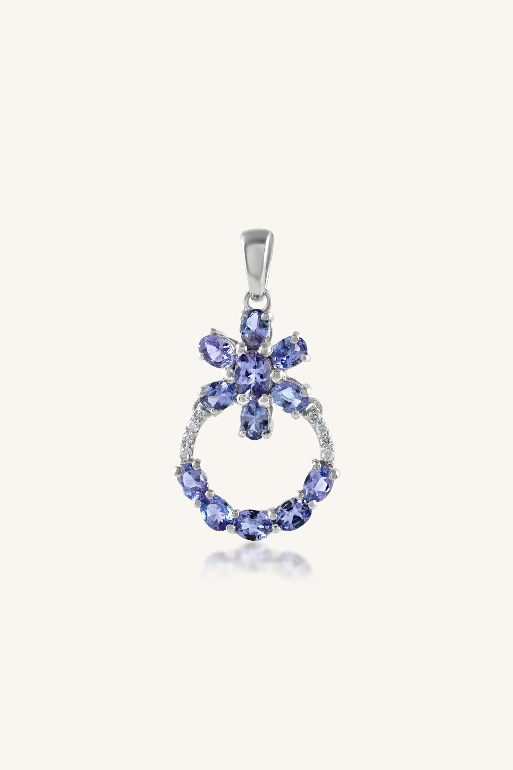 KLSP-50398 Tanzanite and Diamond Pendant in 92.5 Sterling Silver KLSP-50398 - Image 1