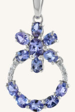 Tanzanite and Diamond Pendant in 92.5 Sterling Silver KLSP-50398 - Image 4