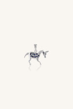 Diamond and Blue Sapphire Pendant in 92.5 Sterling Silver KLSP-50452