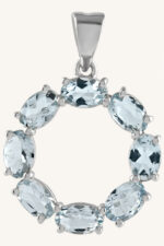 Aquamarine Pendant in 92.5 Sterling Silver KLSP-50458 - Image 4